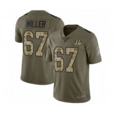 Youth Cincinnati Bengals #67 John Miller Limited Olive Camo 2017 Salute to Service Football Jersey