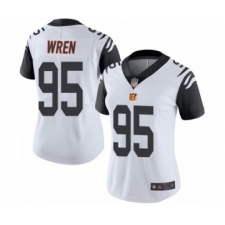 Women's Cincinnati Bengals #95 Renell Wren Limited White Rush Vapor Untouchable Football Jersey