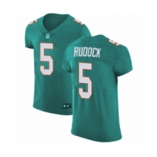 Men's Miami Dolphins #5 Jake Rudock Aqua Green Alternate Vapor Untouchable Elite Player Football Jersey
