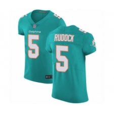 Men's Miami Dolphins #5 Jake Rudock Aqua Green Team Color Vapor Untouchable Elite Player Football Jersey