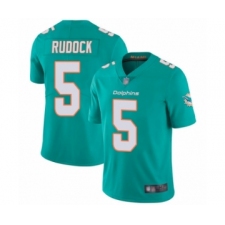Men's Miami Dolphins #5 Jake Rudock Aqua Green Team Color Vapor Untouchable Limited Player Football Jersey