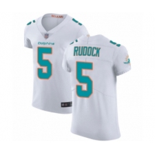 Men's Miami Dolphins #5 Jake Rudock White Vapor Untouchable Elite Player Football Jersey