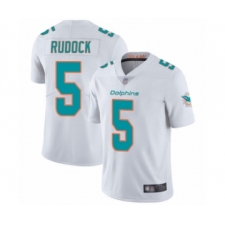 Men's Miami Dolphins #5 Jake Rudock White Vapor Untouchable Limited Player Football Jersey