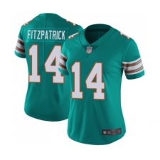 Women's Miami Dolphins #14 Ryan Fitzpatrick Aqua Green Alternate Vapor Untouchable Limited Player Football Jersey