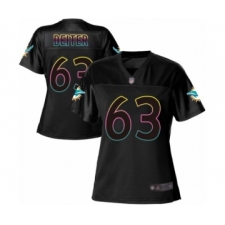 Women's Miami Dolphins #63 Michael Deiter Game Black Fashion Football Jersey