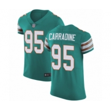 Men's Miami Dolphins #95 Tank Carradine Aqua Green Alternate Vapor Untouchable Elite Player Football Jersey