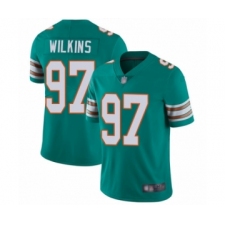 Youth Miami Dolphins #97 Christian Wilkins Aqua Green Alternate Vapor Untouchable Limited Player Football Jersey