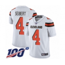 Men's Cleveland Browns #4 Austin Seibert White Vapor Untouchable Limited Player 100th Season Football Jersey