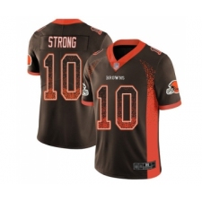 Men's Cleveland Browns #10 Jaelen Strong Limited Brown Rush Drift Fashion Football Jersey