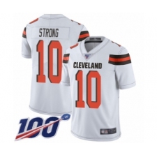 Men's Cleveland Browns #10 Jaelen Strong White Vapor Untouchable Limited Player 100th Season Football Jersey