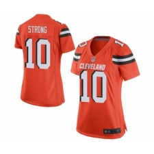 Women's Cleveland Browns #10 Jaelen Strong Game Orange Alternate Football Jersey