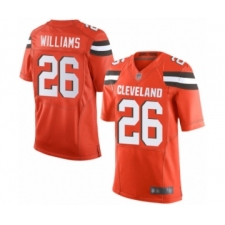 Men's Cleveland Browns #26 Greedy Williams Elite Orange Alternate Football Jersey