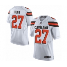Men's Cleveland Browns #27 Kareem Hunt Elite White Football Jersey