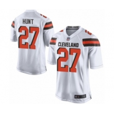 Men's Cleveland Browns #27 Kareem Hunt Game White Football Jersey