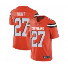 Men's Cleveland Browns #27 Kareem Hunt Orange Alternate Vapor Untouchable Limited Player Football Jersey