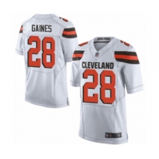 Men's Cleveland Browns #28 Phillip Gaines Elite White Football Jersey