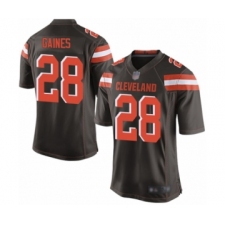 Men's Cleveland Browns #28 Phillip Gaines Game Brown Team Color Football Jersey