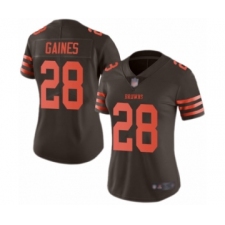 Women's Cleveland Browns #28 Phillip Gaines Limited Brown Rush Vapor Untouchable Football Jersey
