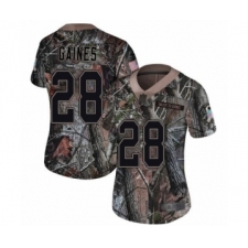 Women's Cleveland Browns #28 Phillip Gaines Limited Camo Rush Realtree Football Jersey