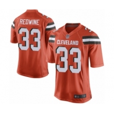 Men's Cleveland Browns #33 Sheldrick Redwine Game Orange Alternate Football Jersey