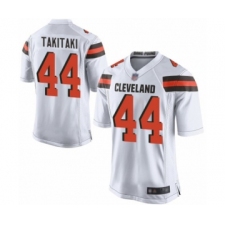 Men's Cleveland Browns #44 Sione Takitaki Game White Football Jersey