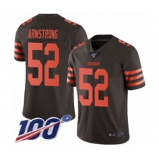 Men's Cleveland Browns #52 Ray-Ray Armstrong Limited Brown Rush Vapor Untouchable 100th Season Football Jersey