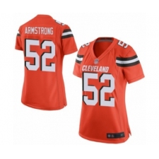 Women's Cleveland Browns #52 Ray-Ray Armstrong Game Orange Alternate Football Jersey
