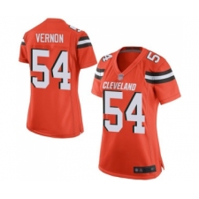 Women's Cleveland Browns #54 Olivier Vernon Game Orange Alternate Football Jersey