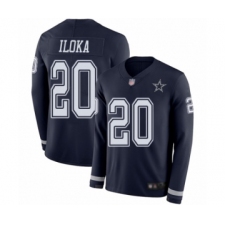 Men's Dallas Cowboys #20 George Iloka Limited Navy Blue Therma Long Sleeve Football Jersey
