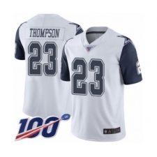 Men's Dallas Cowboys #23 Darian Thompson Limited White Rush Vapor Untouchable 100th Season Football Jersey