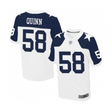 Men's Dallas Cowboys #58 Robert Quinn Elite White Throwback Alternate Football Jersey