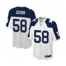Men's Dallas Cowboys #58 Robert Quinn Game White Throwback Alternate Football Jersey