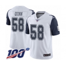 Men's Dallas Cowboys #58 Robert Quinn Limited White Rush Vapor Untouchable 100th Season Football Jersey