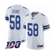 Men's Dallas Cowboys #58 Robert Quinn White Vapor Untouchable Limited Player 100th Season Football Jersey