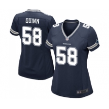 Women's Dallas Cowboys #58 Robert Quinn Game Navy Blue Team Color Football Jersey