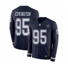 Men's Dallas Cowboys #95 Christian Covington Limited Navy Blue Therma Long Sleeve Football Jersey