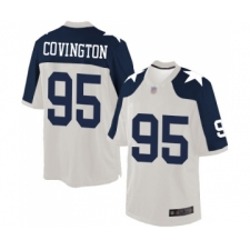 Men's Dallas Cowboys #95 Christian Covington Limited White Throwback Alternate Football Jersey