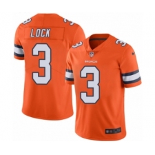 Men's Denver Broncos #3 Drew Lock Limited Orange Rush Vapor Untouchable Football Jersey