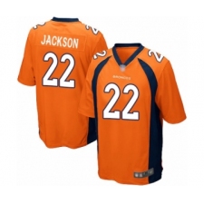 Men's Denver Broncos #22 Kareem Jackson Game Orange Team Color Football Jersey