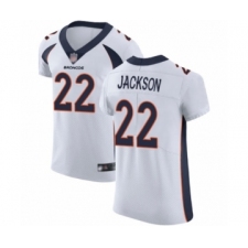 Men's Denver Broncos #22 Kareem Jackson White Vapor Untouchable Elite Player Football Jersey
