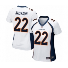 Women's Denver Broncos #22 Kareem Jackson Game White Football Jersey