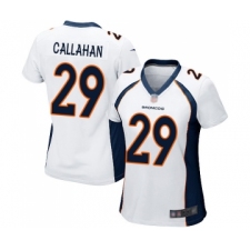 Women's Denver Broncos #29 Bryce Callahan Game White Football Jersey