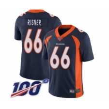 Men's Denver Broncos #66 Dalton Risner Navy Blue Alternate Vapor Untouchable Limited Player 100th Season Football Jersey