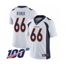 Men's Denver Broncos #66 Dalton Risner White Vapor Untouchable Limited Player 100th Season Football Jersey