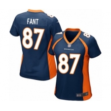 Women's Denver Broncos #87 Noah Fant Game Navy Blue Alternate Football Jersey