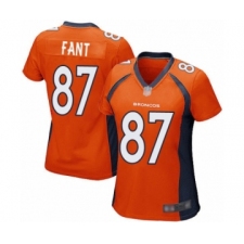 Women's Denver Broncos #87 Noah Fant Game Orange Team Color Football Jersey