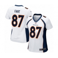 Women's Denver Broncos #87 Noah Fant Game White Football Jersey