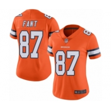 Women's Denver Broncos #87 Noah Fant Limited Orange Rush Vapor Untouchable Football Jersey