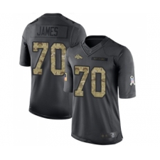 Men's Denver Broncos #70 Ja Wuan James Limited Black 2016 Salute to Service Football Jersey