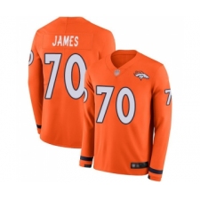 Men's Denver Broncos #70 Ja Wuan James Limited Orange Therma Long Sleeve Football Jersey